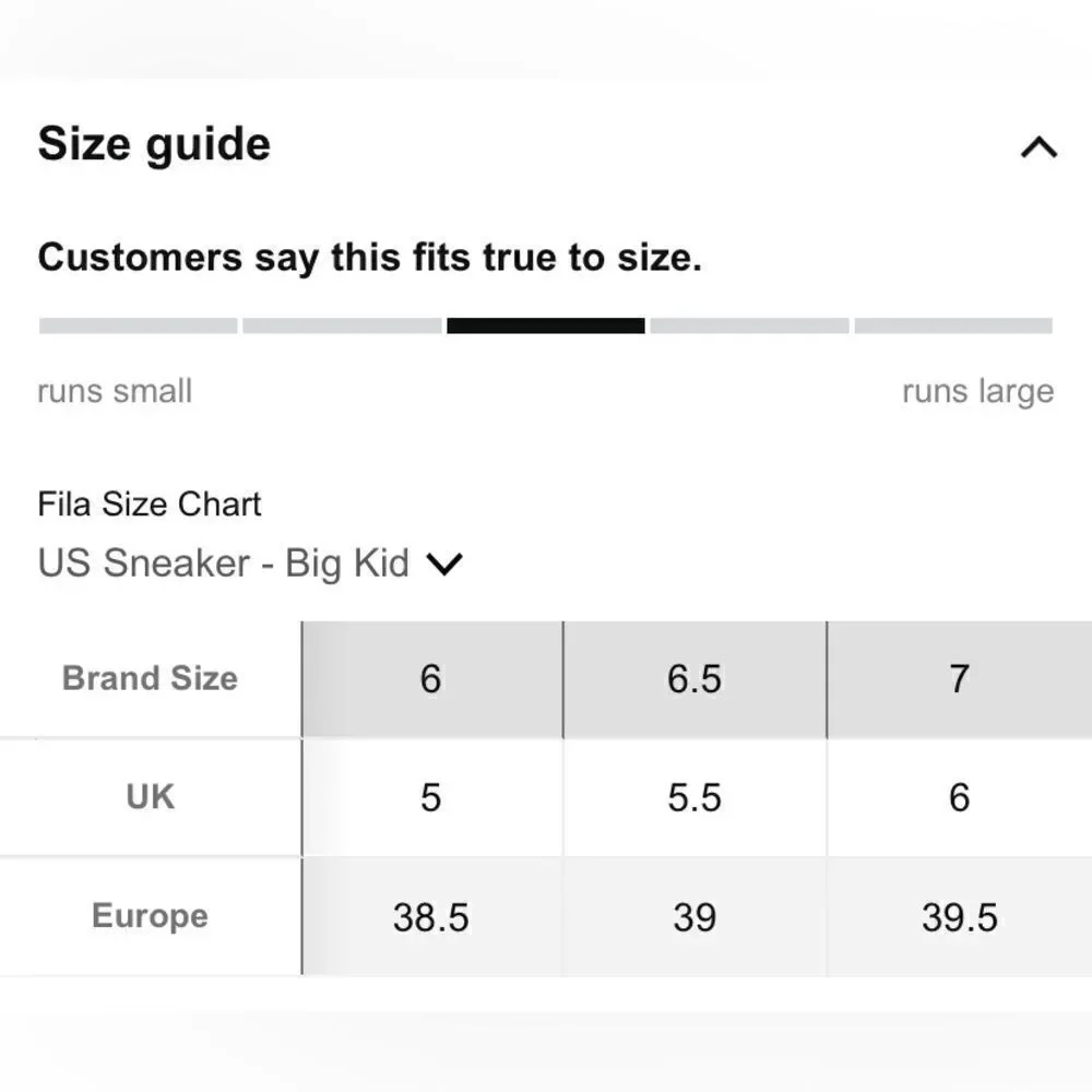 Fila 4.5 Vastra Kids Sneaker NWT size 7 big kids